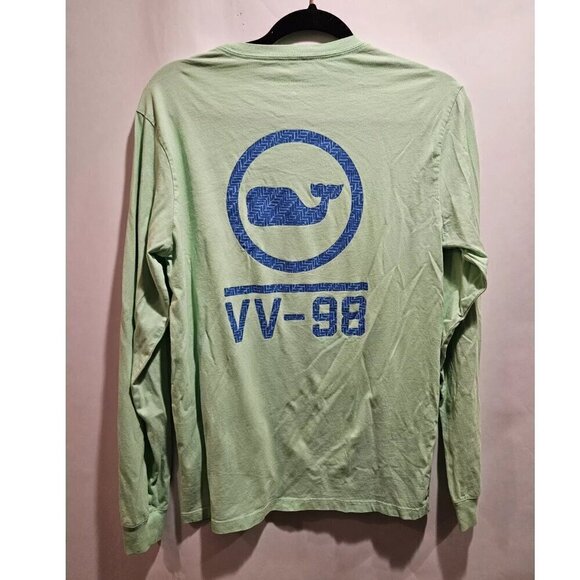 VINEYARD VINES Men's VV-98 Tonal Print L/S Pocket T-Shirt Size XS Mint Sprig - Picture 2 of 6